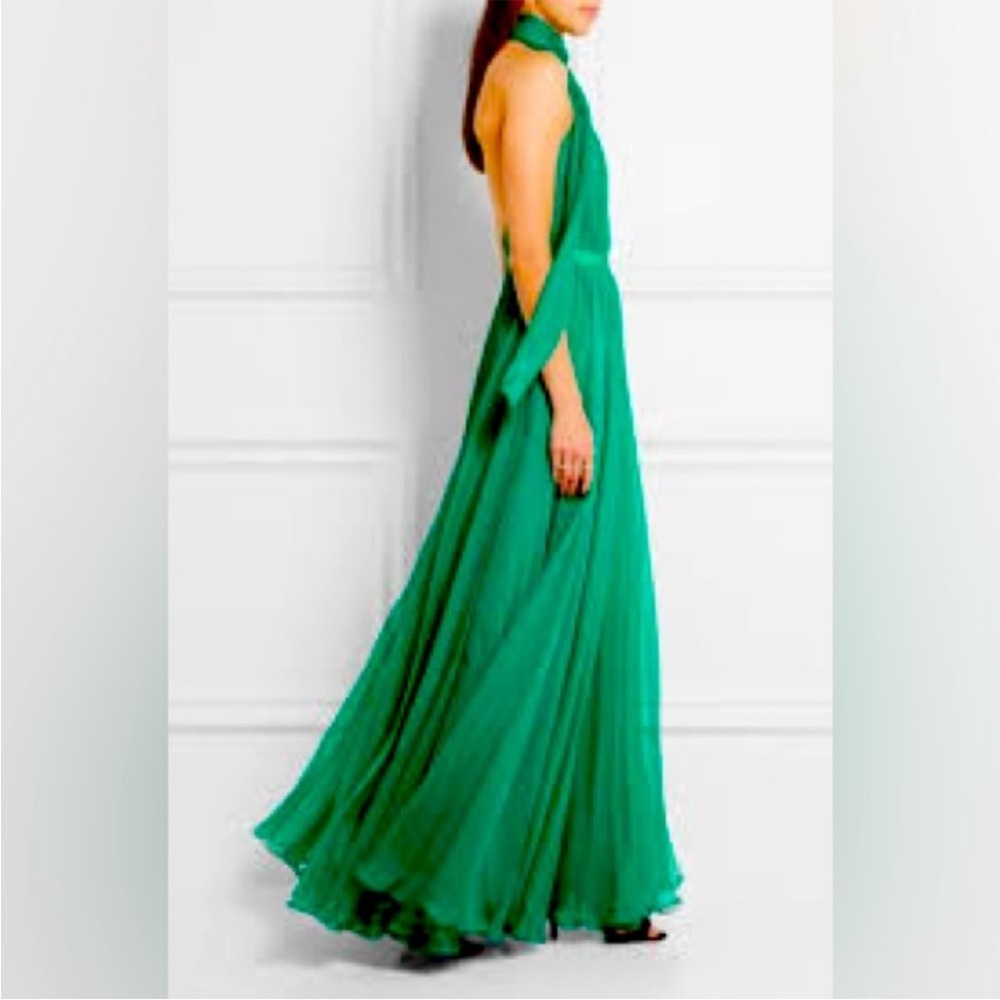 Alexander McQueen Vibrant Green Christmas Backless Dress